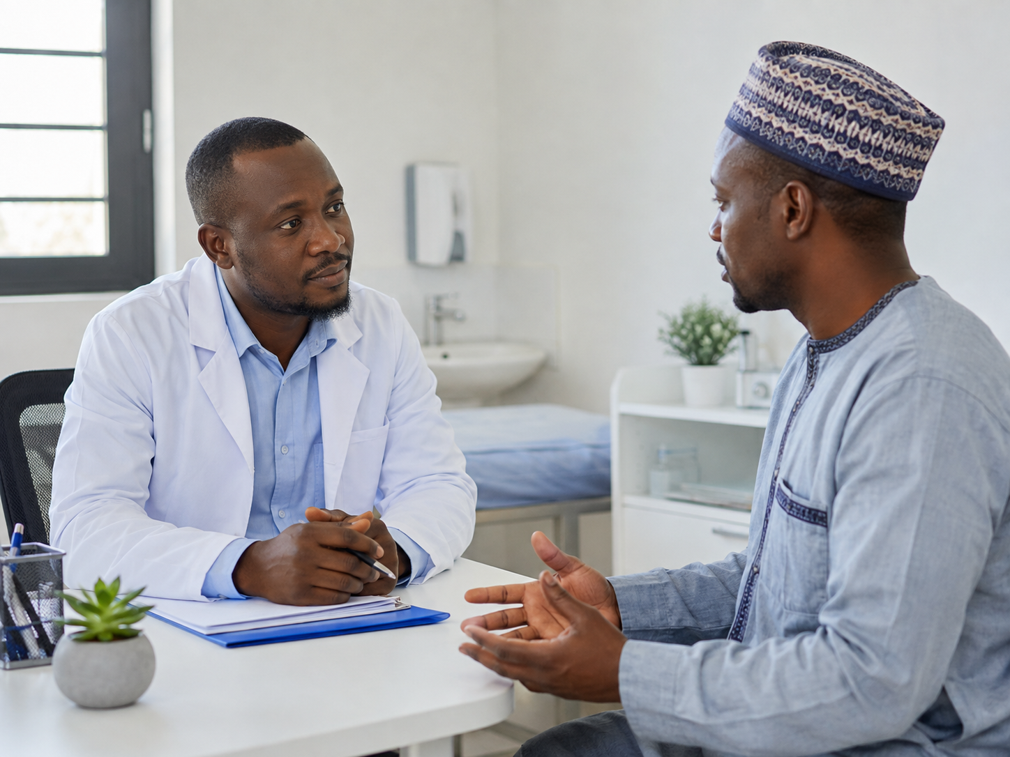 Consultation entre un médecin et une patiente