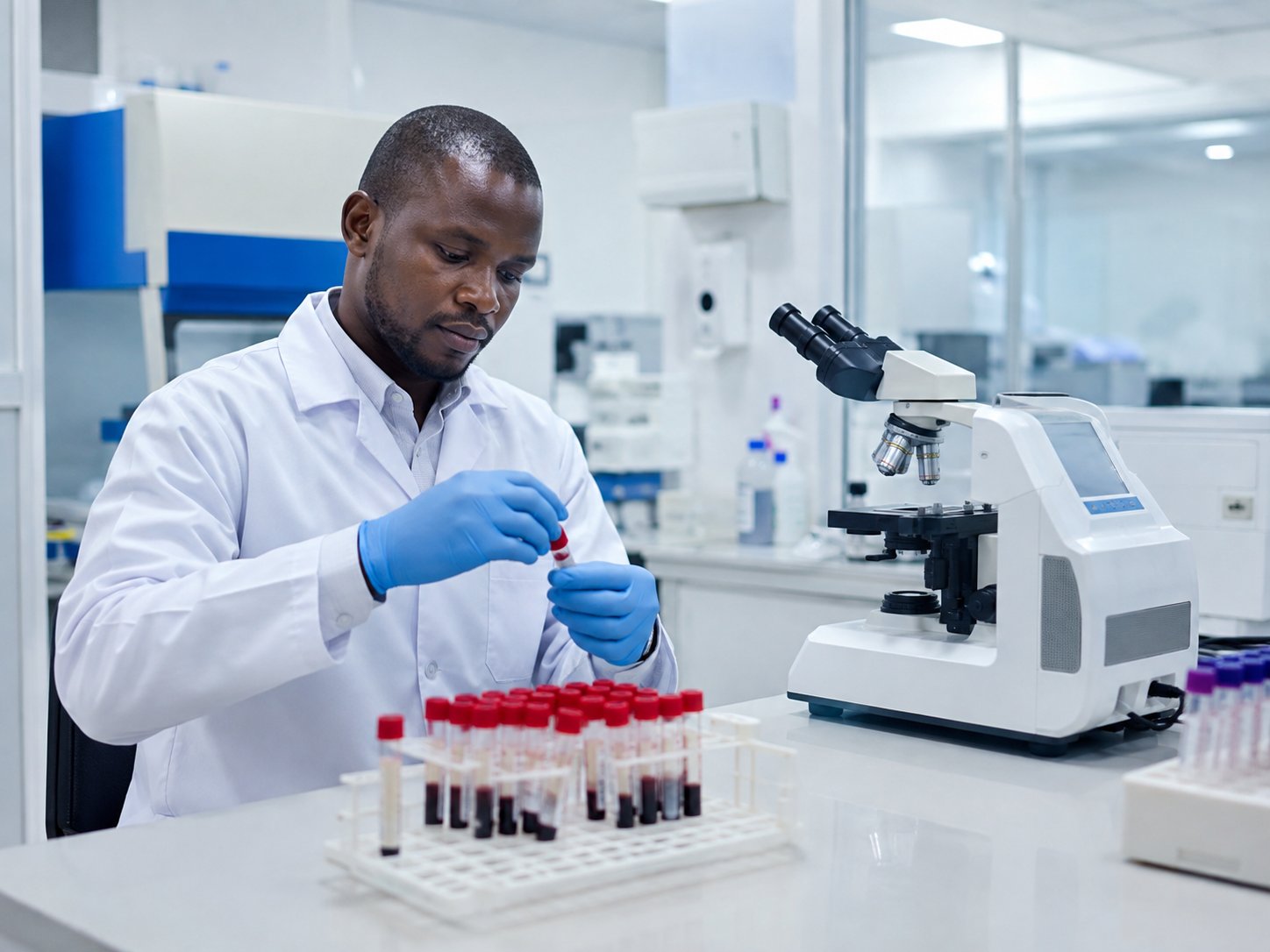 Analyses dans un laboratoire médical